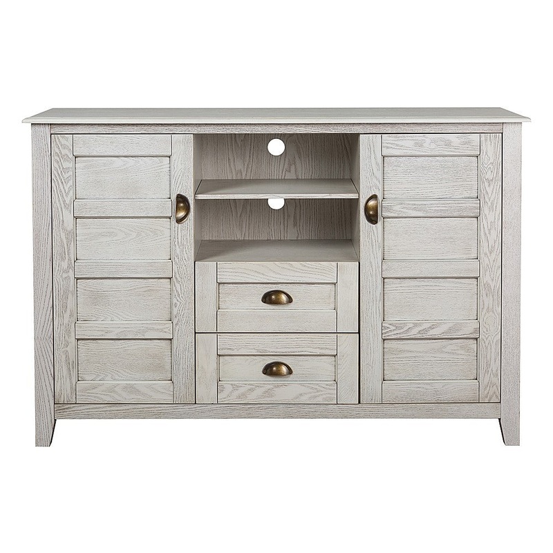 angelo:HOME 52″ Rustic TV Stand – White Wash