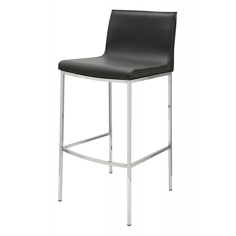 Colter Dark Gray Leather Counter Stool
