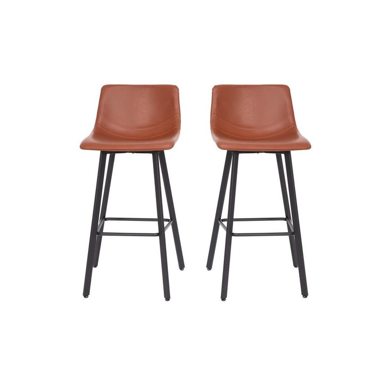 Flash Furniture Caleb 2PK 30″ Cognac Leather Stools CH-212069-30-BR-GG