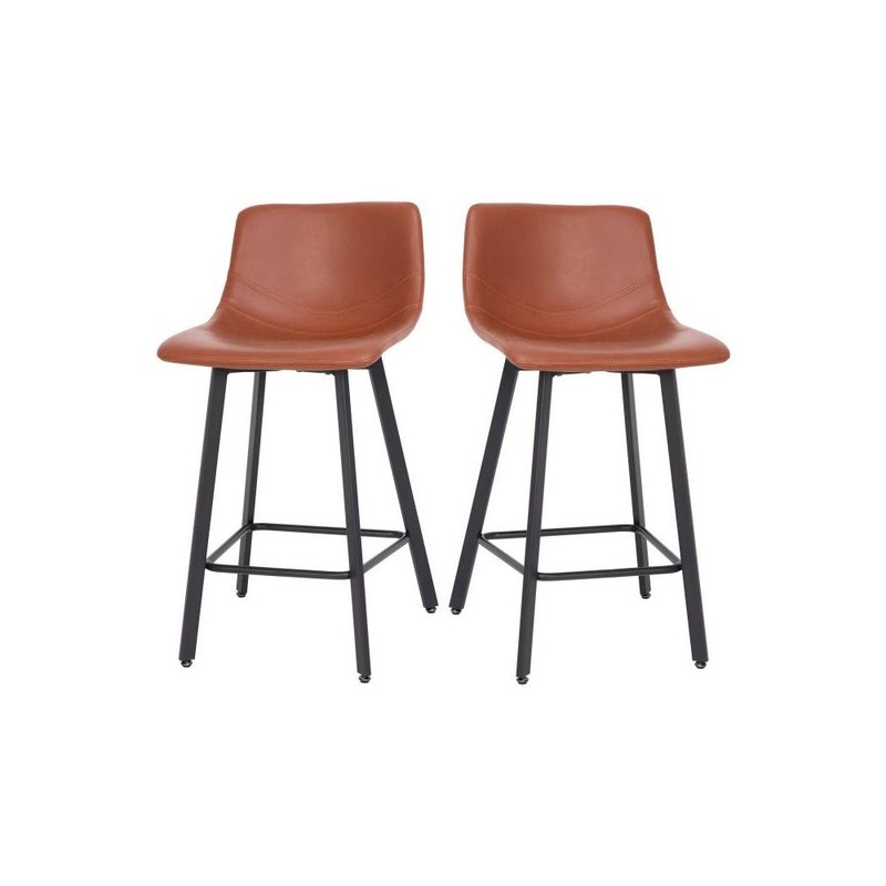 Flash Furniture Caleb 2PK 24″ Cognac Leather Stools CH-212069-24-BR-GG