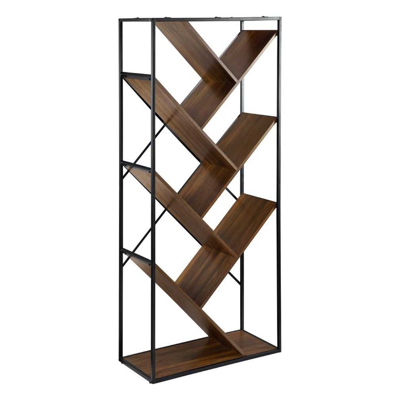68″ V Bookshelf – Dark Walnut