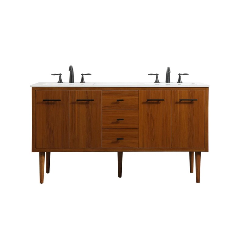 60″ Single Bathroom Vanity, Teak