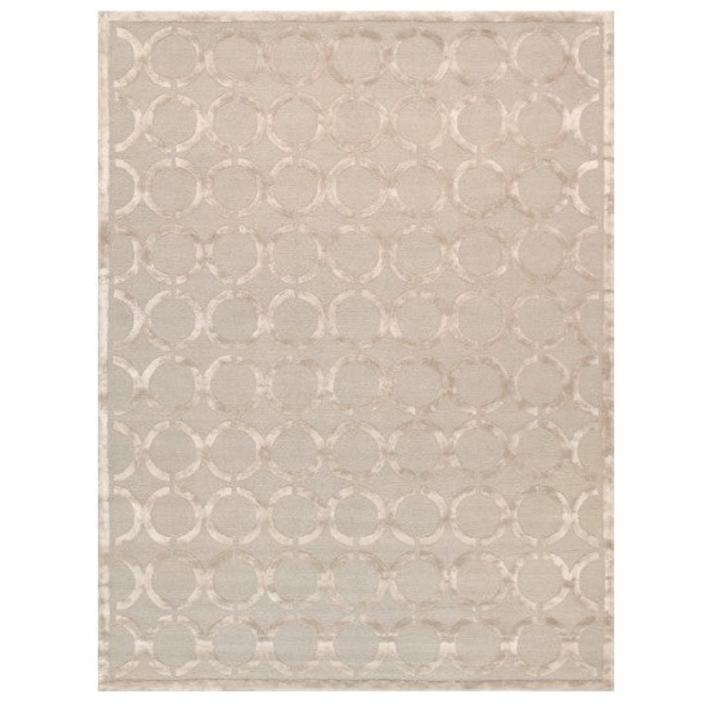 Pasargad Home Edgy Hand-Tufted Silk & Wool Beige Area Rug, 9’9″x13’9″