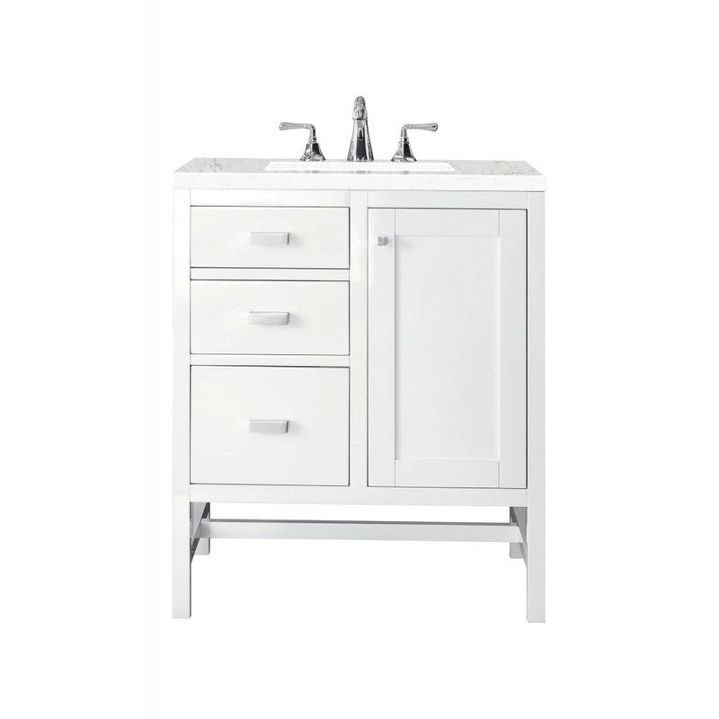 Addison 30″ Single Vanity Glossy White w/ 3 CM Eternal Jasmine Pearl Quartz Top