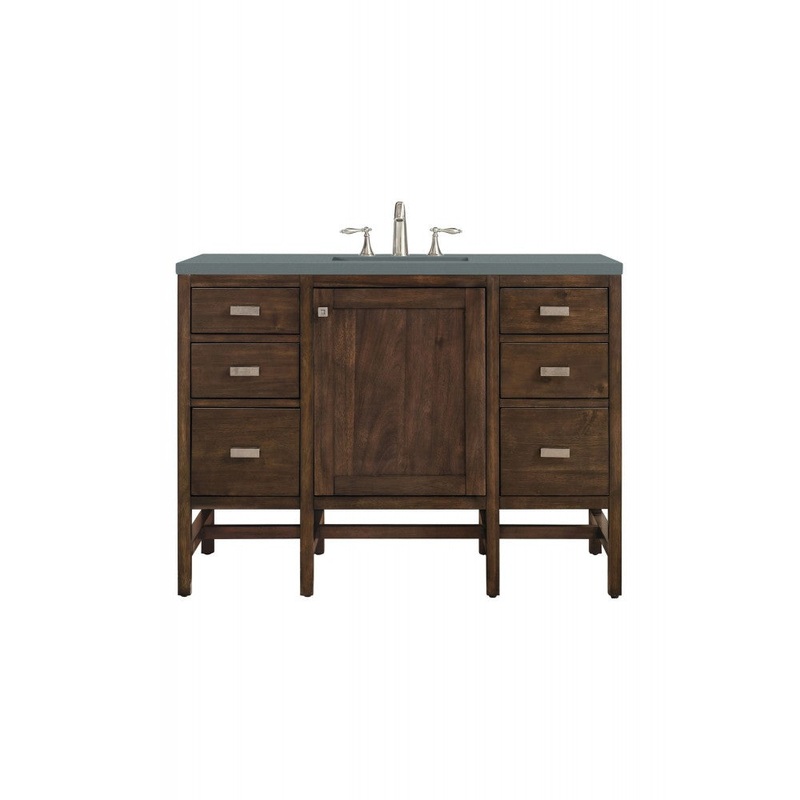 Addison 48″ Single Vanity, Mid Century Acacia, w/ 3 CM Cala Blue Quartz Top