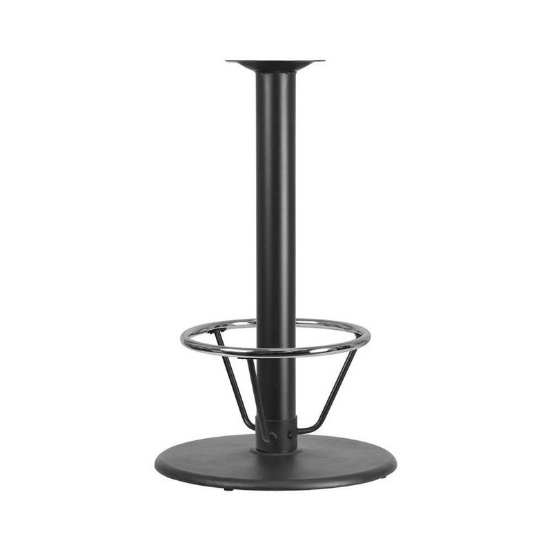 24” Round Restaurant Table Base with 4” Dia. Bar Height Column and Foot Ring
