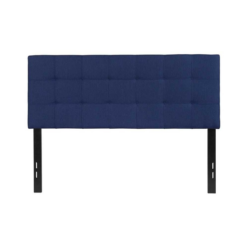 Bedford Tufted Upholstered Full Size Headboard in Navy Fabric